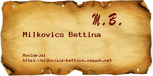 Milkovics Bettina névjegykártya