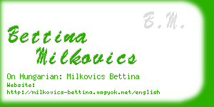 bettina milkovics business card